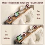 78.7'' Slim Couch Desk with Charging Station, 2 Pack Skinny Console ... - Image 6