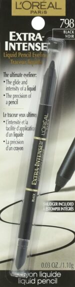 L'Oreal Paris Further-Intense Pencil Eyeliner, Black, 0.03 oz; - Image 3