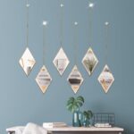 yshengood Diamond Wall Mirror Set of 6 Pcs, Gold Wall Decor Mirrors Sm... - Image 5