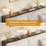 Console Desk with Oulets and USB Ports, 55.1" Couch Desk Behind Sofa... - Image 6