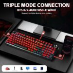 x Aula F99 Professional Keyboard, Wi-fi Mechanical Keyboards Gaming Scorching Swap... - Image 4