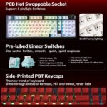 x Aula F99 Professional Keyboard, Wi-fi Mechanical Keyboards Gaming Scorching Swap... - Image 6
