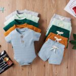 Ledy Champswiin Summer time New child Child Boy Lady Garments Set Ribbed Outfit... - Image 3