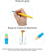 MEEDEN Paint Brushes for Youngsters: 5 Pcs Spherical Flat & Fan Youngsters Paintbrush ... - Image 6
