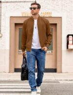 COOFANDY Males Bomber Jacket Light-weight Informal Windbreaker Zip Up Coat ... - Image 4