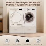 29" Washer and Dryer Pedestals with Drawer- Laundry Pedestal Stand for... - Image 8