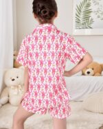 Ladies Summer time Outfit, Children 2 Piece Button Down Monkey Seaside Shorts Set ... - Image 7