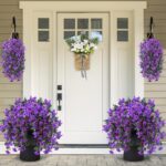 Sggvecsy Synthetic Pretend Hanging Flowers Crops for Outside Outdoors Sp... - Image 4