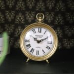 NIKKY HOME Gold Desk Clock, Silent Non-Ticking Shelf Desk High Clock B... - Image 5