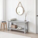 Craftsbury 36-Inch Wooden Entryway Bench with Storage Shelf – Dove Grey ... - Image 3