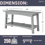 Craftsbury 36-Inch Wooden Entryway Bench with Storage Shelf – Dove Grey ... - Image 4