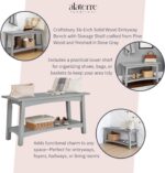 Craftsbury 36-Inch Wooden Entryway Bench with Storage Shelf – Dove Grey ... - Image 5