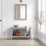 Craftsbury 36-Inch Wooden Entryway Bench with Storage Shelf – Dove Grey ... - Image 7