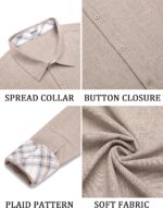 COOFANDY Males's Lengthy Sleeve Button Down Shirts Informal Untucked Shirt Re... - Image 7