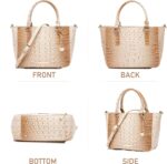 Women Tote Leather-based Luggage for Ladies Crocodile Embossed Zipper Satchel P... - Image 4