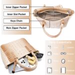 Women Tote Leather-based Luggage for Ladies Crocodile Embossed Zipper Satchel P... - Image 5