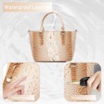 Women Tote Leather-based Luggage for Ladies Crocodile Embossed Zipper Satchel P... - Image 6