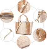 Women Tote Leather-based Luggage for Ladies Crocodile Embossed Zipper Satchel P... - Image 7