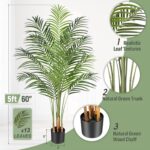 5ft Synthetic Palm Tree Indoor Plant Tall Pretend Tropical Paradise Palm... - Image 5