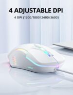 Wired PC Gaming Mouse: Excessive Precision Sensor,RGB Backlit, Adjustable D... - Image 4