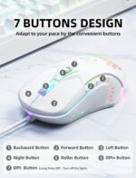 Wired PC Gaming Mouse: Excessive Precision Sensor,RGB Backlit, Adjustable D... - Image 5