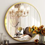 HARRITPURE Spherical Mirror 30 Gold Wall Mounted Circle Mirrors Vainness Mir... - Image 3