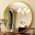 HARRITPURE Spherical Mirror 30 Gold Wall Mounted Circle Mirrors Vainness Mir... - Image 4