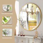 HARRITPURE Spherical Mirror 30 Gold Wall Mounted Circle Mirrors Vainness Mir... - Image 5