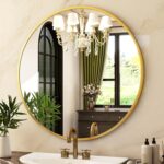 HARRITPURE Spherical Mirror 30 Gold Wall Mounted Circle Mirrors Vainness Mir... - Image 8