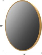 HARRITPURE Spherical Mirror 30 Gold Wall Mounted Circle Mirrors Vainness Mir... - Image 9