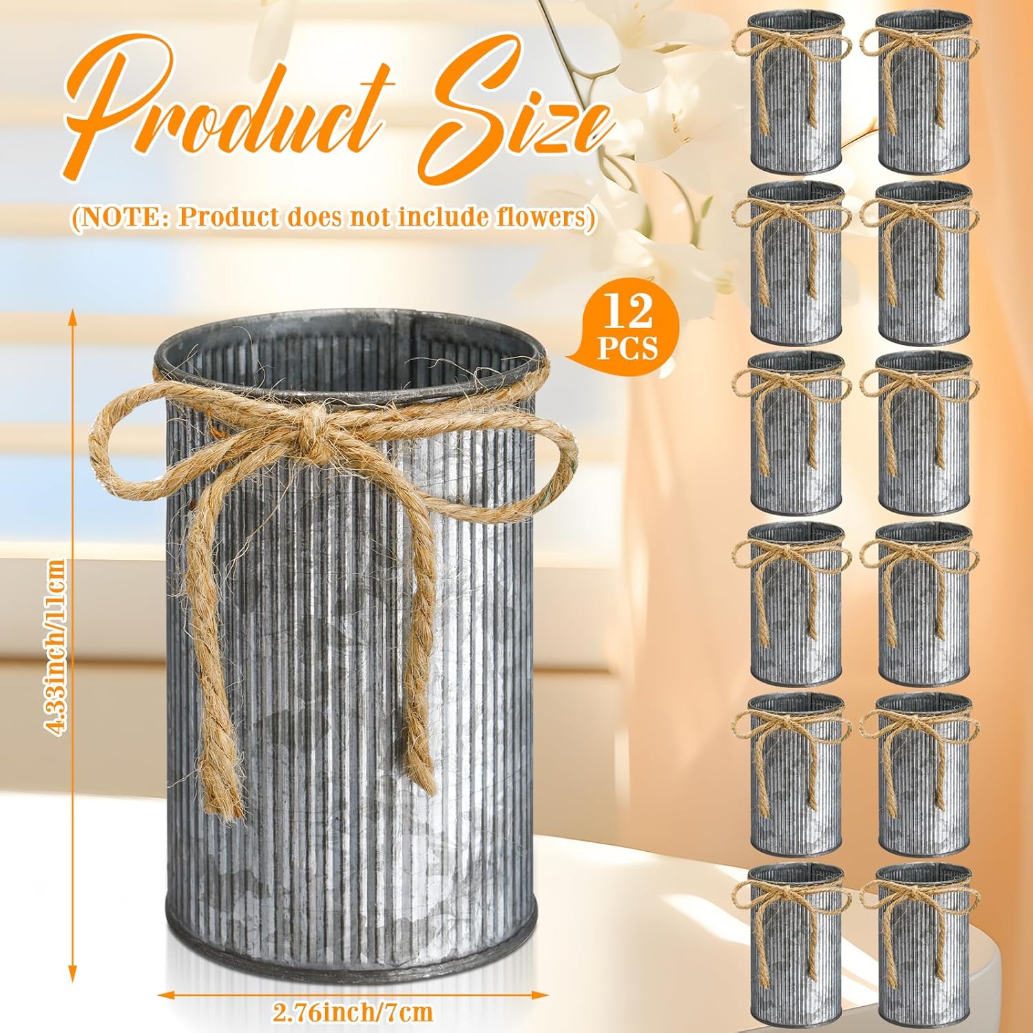 Domensi 4.33 Inch Petite Farmhouse Vase Decor Classic Flower Vase with... - Image 3