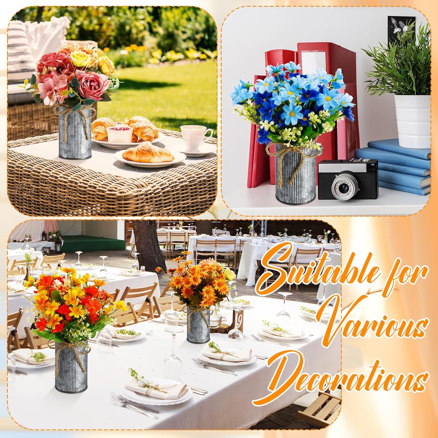 Domensi 4.33 Inch Petite Farmhouse Vase Decor Classic Flower Vase with... - Image 7