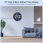 Digital Wall Clock, 10 in Wall Clock with Massive LED Show Seconds Di... - Image 3