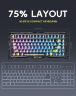 GravaStar Mercury K1 Lite 75% Gaming Keyboard, 2.4GHz/BT/Wired Tri-Mod... - Image 3