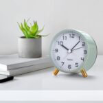 Analog Alarm Clocks,Retro Metallic Desk Silent Non Ticking Small Clock wi... - Image 5