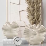 Ceramic Vase - Set of two for House Decor,White Flower Form Pampas Vases... - Image 3