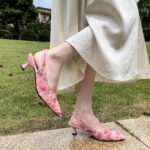 Elegant Lace Kitten Heels for Girls - Slingback Pointed Toe Floral Mes... - Image 6