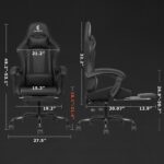 Gaming Chair with Linkage Armrest & Footrest, Excessive Again Video Gaming C... - Image 4