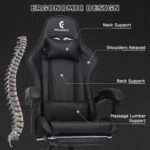 Gaming Chair with Linkage Armrest & Footrest, Excessive Again Video Gaming C... - Image 5