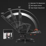 Gaming Chair with Linkage Armrest & Footrest, Excessive Again Video Gaming C... - Image 6
