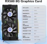 RX 580 Graphics Card 8GB 2048SP GDDR5 256 Bit PC Gaming Video Card 3*D... - Image 3