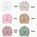 Cinaci 6 Pack Smooth Turban Hats with Bow Donut Nursery Hospital Caps Be... - Image 6