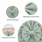 Cinaci 6 Pack Smooth Turban Hats with Bow Donut Nursery Hospital Caps Be... - Image 7