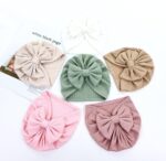Cinaci 6 Pack Smooth Turban Hats with Bow Donut Nursery Hospital Caps Be... - Image 9