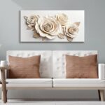Canvas Artwork Wall Decor Print Work White Flower Wall Artwork Prints Pic... - Image 4