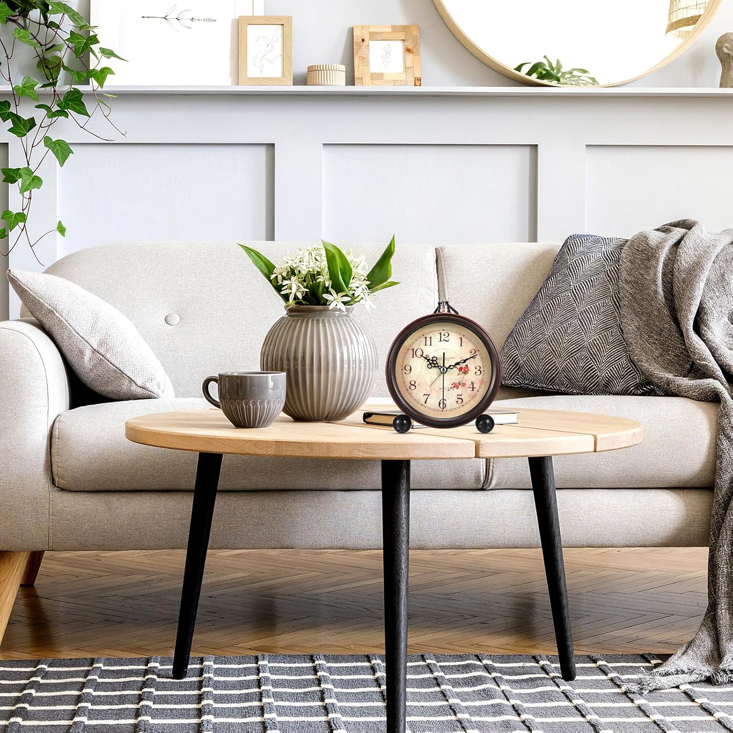 Classic Desk Alarm Clock - 8# Vintage Silent Desk Clock Ornamental Qu... - Image 8