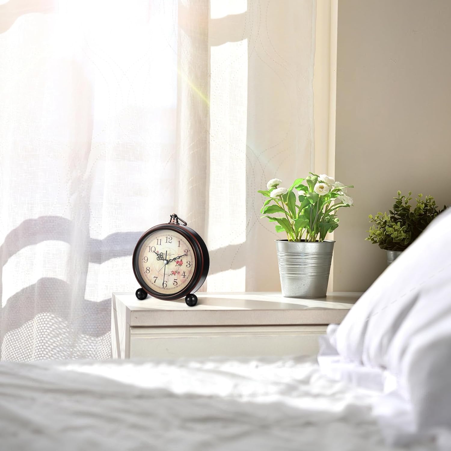 Classic Desk Alarm Clock - 8# Vintage Silent Desk Clock Ornamental Qu... - Image 10