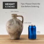 LUKA Ceramic Rustic Farmhouse Vase,8.25 inch Terracotta Vase with Hand... - Image 3