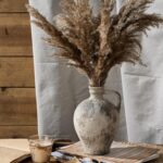 LUKA Ceramic Rustic Farmhouse Vase,8.25 inch Terracotta Vase with Hand... - Image 4