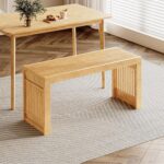 HOOBRO Eating Bench, 35 inch Bamboo Entryway Bench, Farmhouse Kitchen ... - Image 3